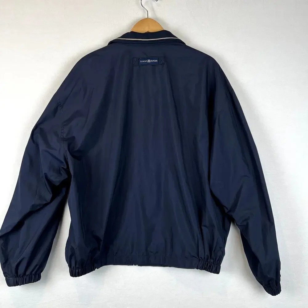 VTG Tommy Hilfiger Golf Jacket Mens XL‎ Navy Blue Bomber 90s Streetwear Y2K